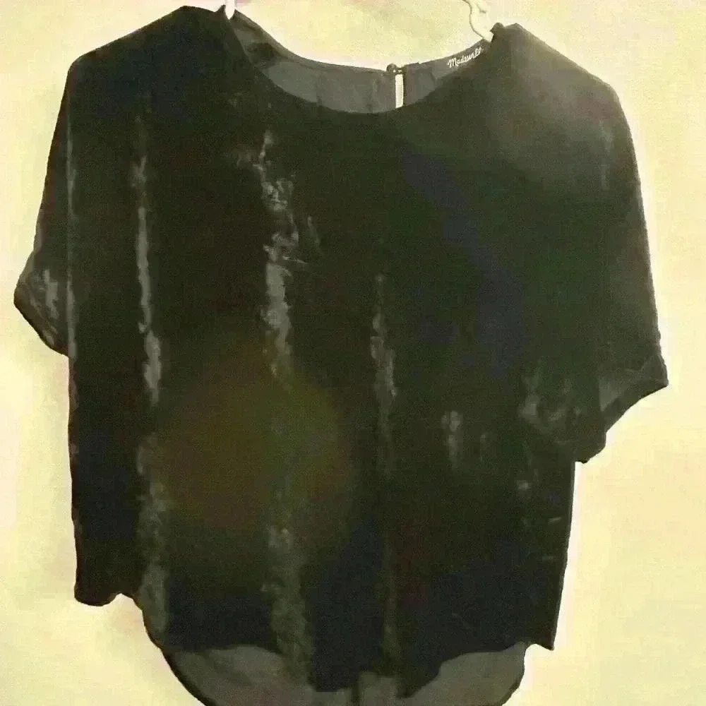 Madewell Black Velvet Top